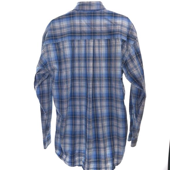 Wrangler George Strait Men's XLT Blue Plaid L/S Button Up Cowboy Shirt - Picture 6 of 8